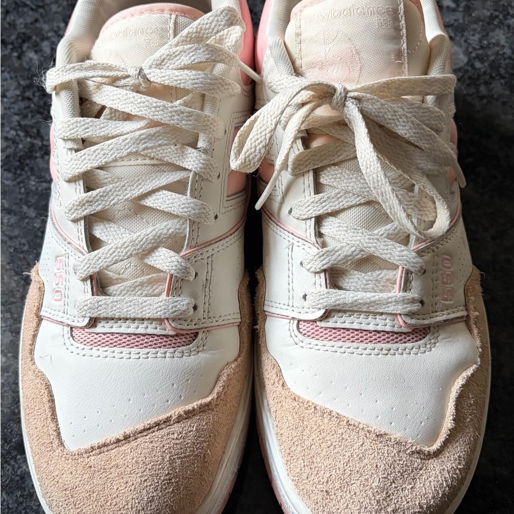 New Balance Women’s Cream & Pink Low-Top Sneakers